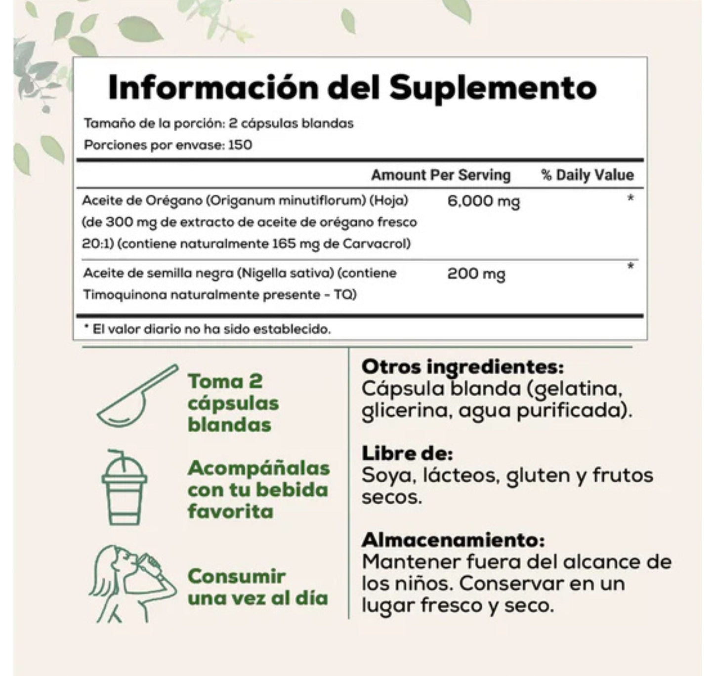 Suplemento natural Aceite de Oregano - Anti hongos CANDIDA®