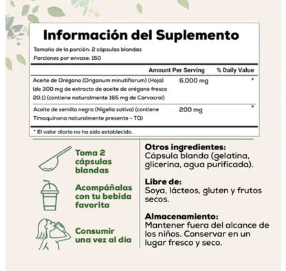 Suplemento natural Aceite de Oregano - Anti hongos CANDIDA®