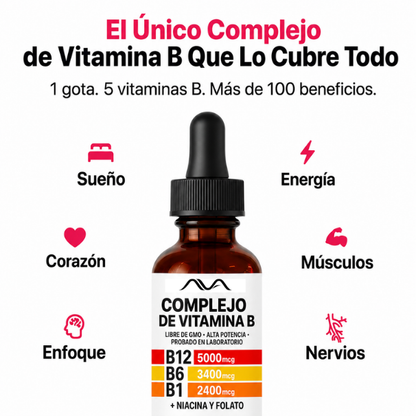 Complejo Ava de vitaminas B , 5 en 1 | El suplemento que hará nacer de cada hombre y mujer Su mejor versión !